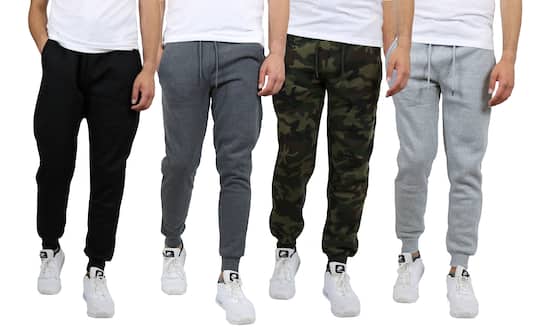 Galaxy by Harvic Men's Fleece-Lined Jogger Sweatpants 4 Pack